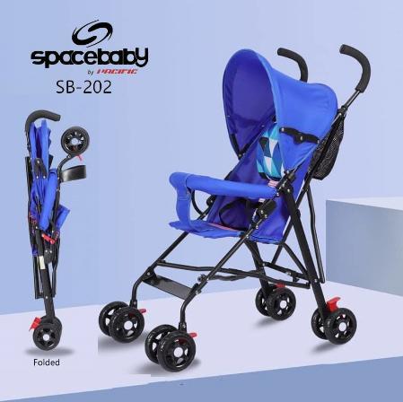 Gambar Stroller Bayi Kereta Stroler Balita Spacebaby SB202 Buggy 6-36 Bulan - Blue dari Sepeda dan Motor Listrik undefined Tokopedia