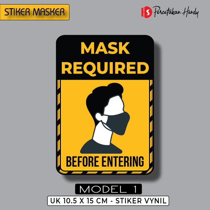 Gambar Stiker Masker / safety first - MODEL1 dari PERCETAKAN HENDY undefined Tokopedia