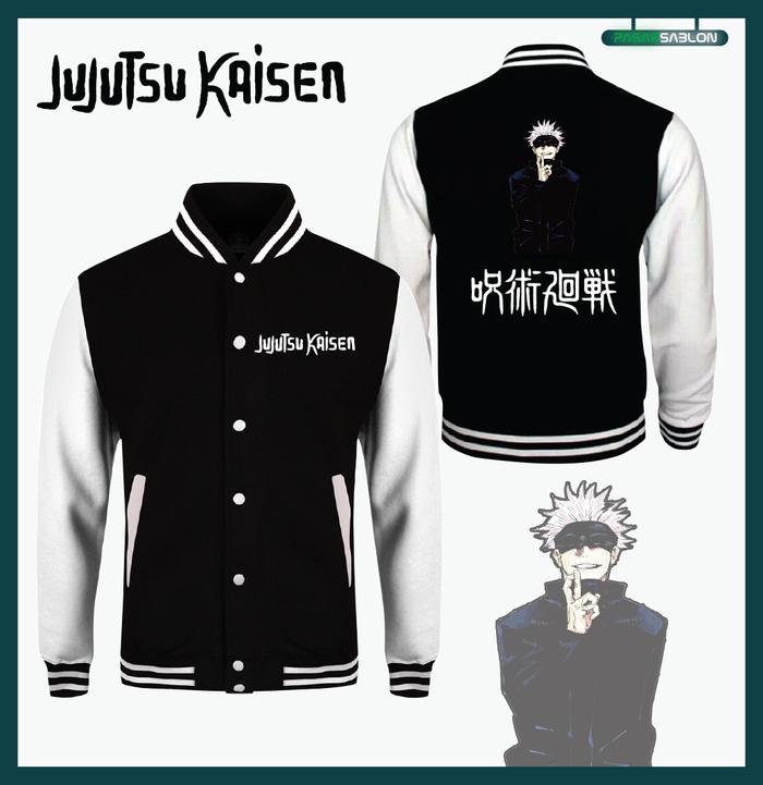 Gambar jaket varsity Baseball Jujutsu Kaisen Gojo Satoru - L dari Pasar Sablon undefined Tokopedia