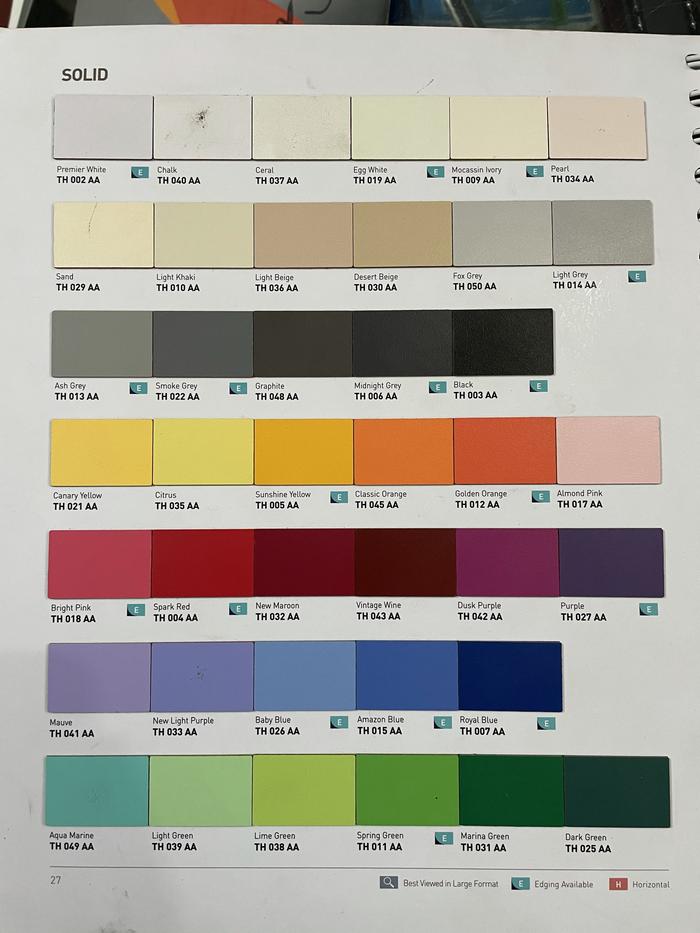 Gambar HPL TACO KODE AA WARNA / SOLID COLOR / WARNA POLOS - Pelapis Furniture dari KARYA PEKANBARU undefined Tokopedia