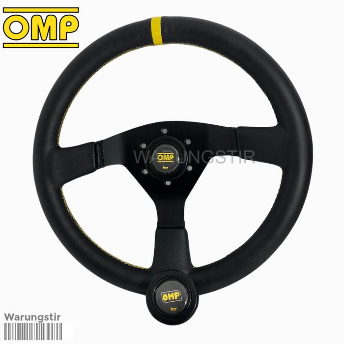 Gambar STIR RACING OMP VELOCITA - STEERING WHEEL OMP VELOCITA FLAT LEATHER - Black, Type1 HORNBUTON dari warungstir undefined Tokopedia