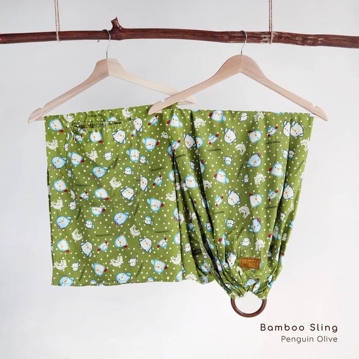 Gambar Gendongan Bayi Cuddleme Ring Sling Bamboo - Penguin Olive dari Cuddleme Sidoarjo undefined Tokopedia