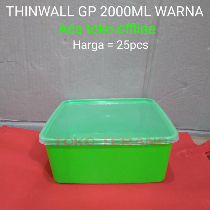 Gambar Thinwall food container 2000ml warna / Kotak Makan Bening - Hijau dari Tokoterangsurabaya undefined Tokopedia