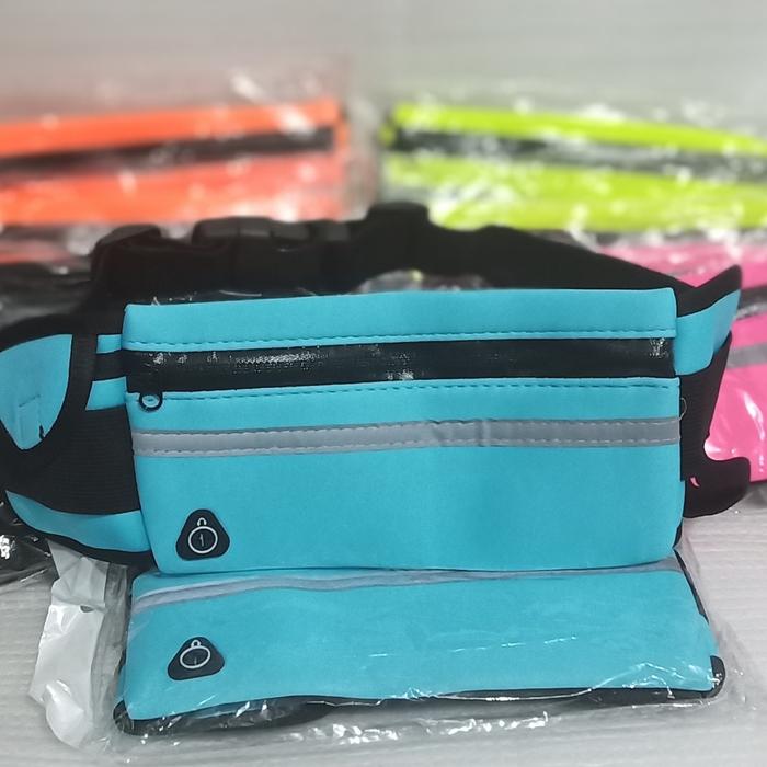 Gambar Tas Pinggang Lari Water Proof Blue / Running Belt Tas Olahraga Biru dari tcomp media undefined Tokopedia
