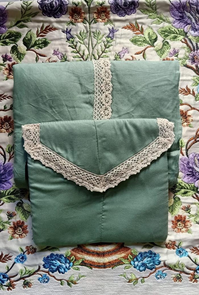 Gambar Mukena Dewasa Travelling Katun Rayon Premium Polos Renda Jumbo - hijau semen dari hazpira606 exclusive undefined Tokopedia