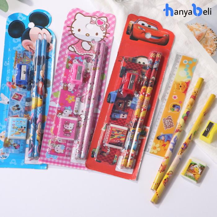 Gambar Stationery Paket Alat Tulis 5 In 1 Alat Tulis Anak Sekolah 2 Pensil - Acak dari HanyaBeli undefined Tokopedia