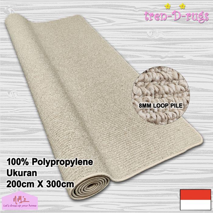 Gambar Karpet polos jumbo lantai bulu permadani tebal minimalis murah 200x300 - Cream Salur dari NMs Lets dress up your home undefined Tokopedia