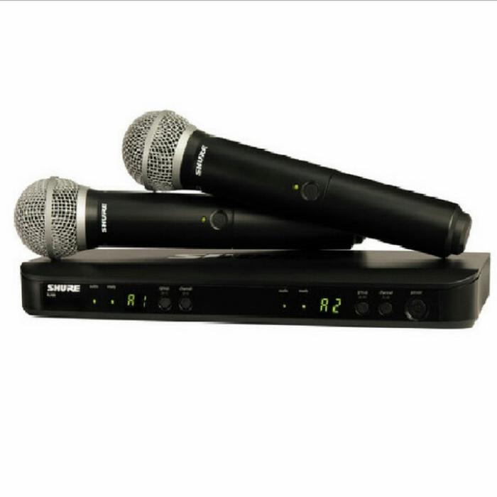 Gambar Mic Shure double blx288 Sm58/Mic wireless Shure blx288 Sm58 original dari AERO AUDIO undefined Tokopedia