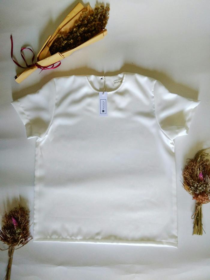 Gambar Inner Berlengan Atasan Wanita Lengan Pendek Blouse Berlengan - Putih, All Size dari Mafaza19 undefined Tokopedia