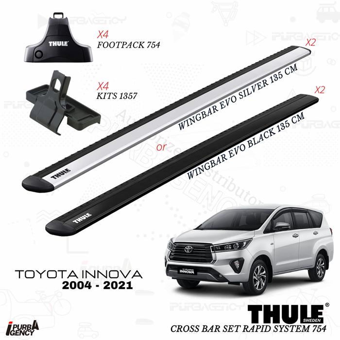 スーリー THULE 754 フット＋969 ウイングバー セット プリウス アルファ ベースキャリア キャリア　ルーフラック THULE Rapid system フット754 + ウィングバー969B
