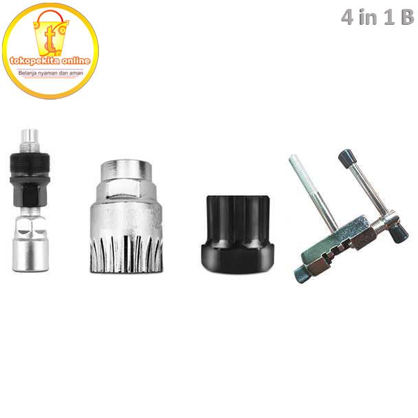 Gambar Kunci Reparasi Bike Tools Paket Kunci Sprocket Rantai Crank BB Sepeda - 4 in 1 B dari Hero online Mart undefined Tokopedia