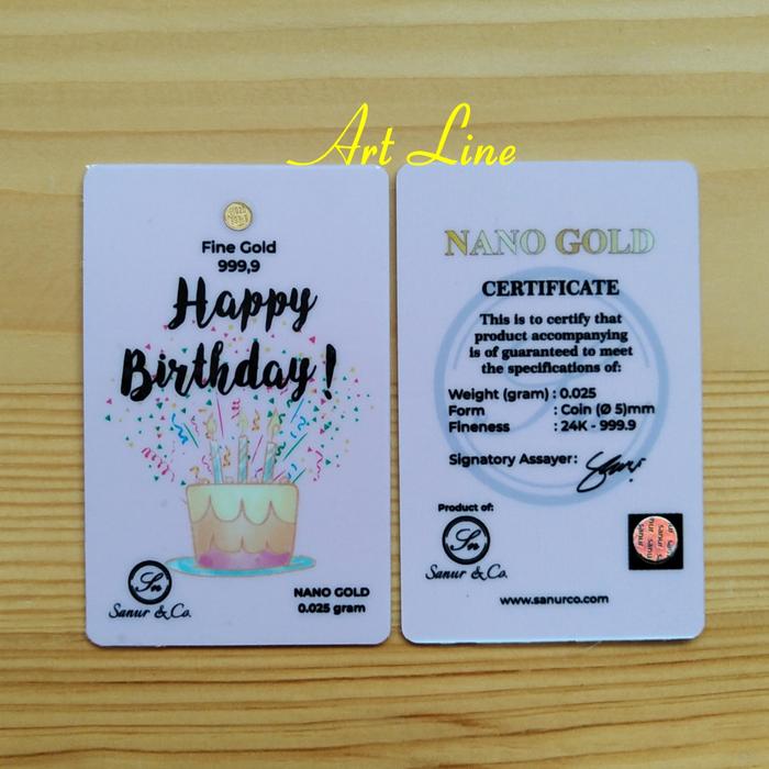 Gambar Sanur Gold Gift Series Mini Gold Logam Mulia 0.025 gram Happy Birthday dari art line undefined Tokopedia