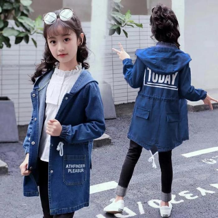 Gambar JAKET ANAK PEREMPUAN COAT DENIM BAHAN JEANS UMUR 5 6 7 8 9 TAHUN - birutua dari KING FASHION OLSHOP undefined Tokopedia