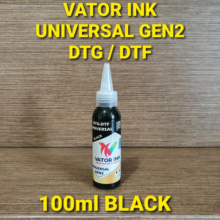 Gambar VATOR UNIVERSAL GEN2 DTG DTF 100ml TINTA SABLON POWDER PET FILM DTF - Hitam dari HOBBY PRINT INDONESIA undefined Tokopedia