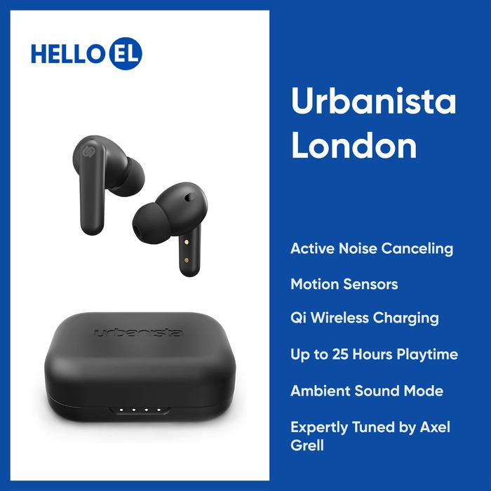 True Wireless Earbuds Urbanista London Midnight Black Active Noise