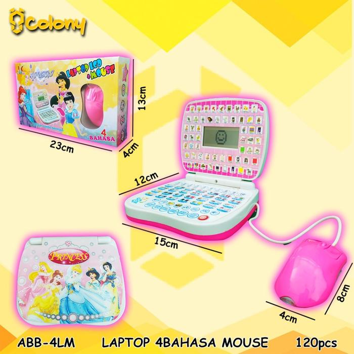 Gambar ABB-4LM Laptop 4 Bahasa LED Mouse Belajar Mainan Anak Edukasi Bahasa - PRINCESS dari Wonderland_Kingdom undefined Tokopedia
