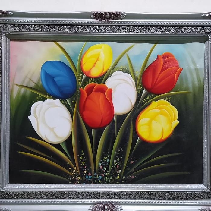 Gambar lukisan bunga tulip - Orange dari SANJAYA PIGURA ART undefined Tokopedia