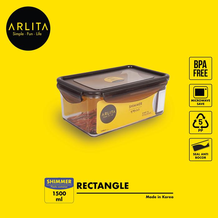 Gambar ARLITA SHIMMER SERIES |PLASTIC CONTAINER RECTANGLE - 1500 ml dari Kirin.indonesia undefined Tokopedia