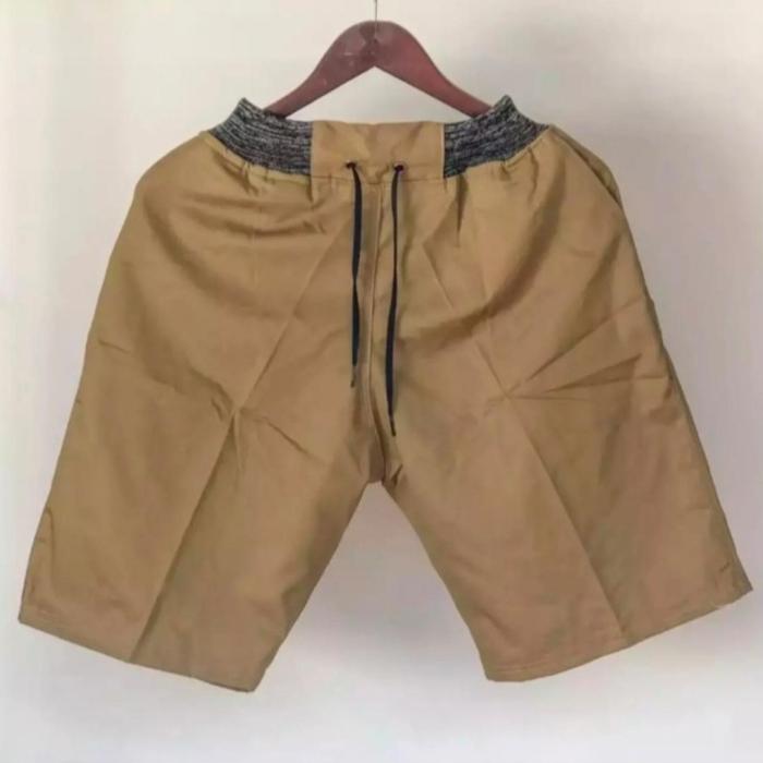 Gambar Celana Chino Pendek Pria mick pinggang karet rip katun twill surfing - Mocca, All Size dari Arrahman_official undefined Tokopedia