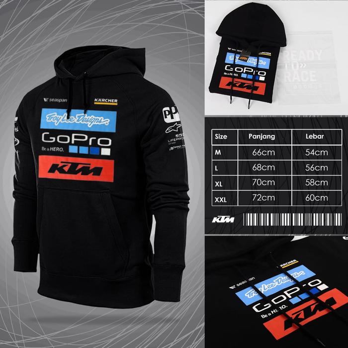 Gambar JUMPER HOODIE PRIA KTM-TLD SPONSHORSHIP GRADE ORIGINAL | SWEATER KTM - HOODIE HITAM, M dari DONBOSCO 91 undefined Tokopedia