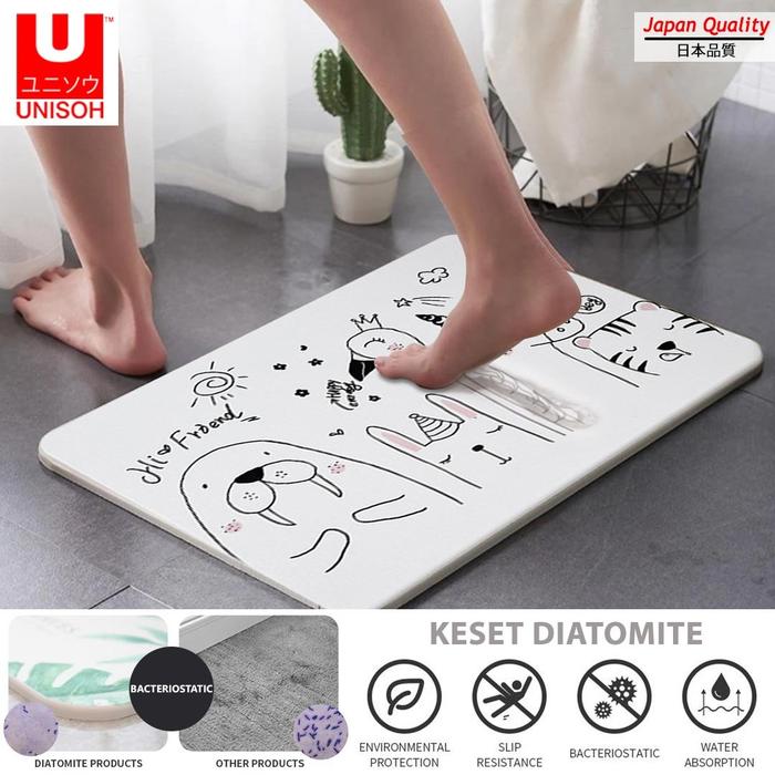 Gambar UNISOH KESET DIATOMITE MOTIF ANTI BAU ANTI SLIP CEPAT KERING - CARTOON THEME dari unisoh undefined Tokopedia