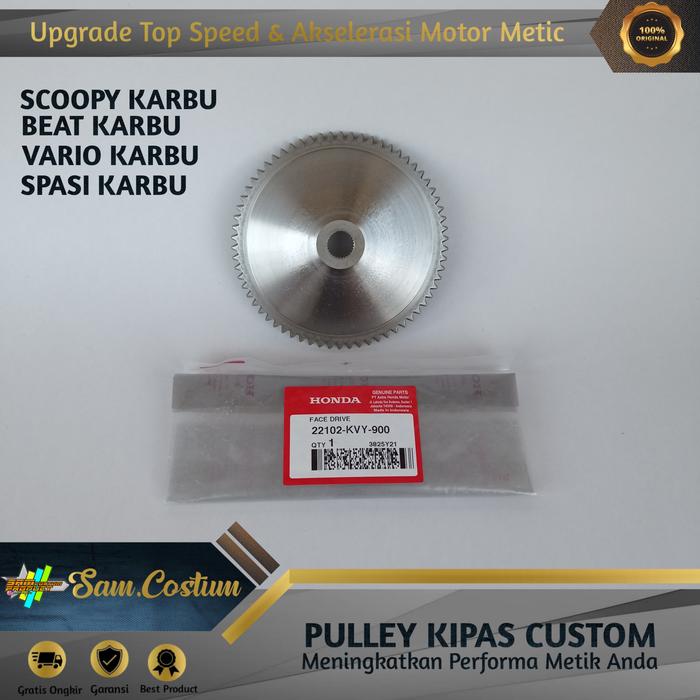 Gambar PULLEY KIPAS CUSTOM FACE DRIVE PULI SCOOPY BEAT VARIO SPASI KARBU KVY dari SAM CUSTOM_NEW undefined Tokopedia