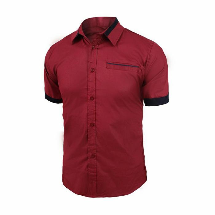Jual Baju Kemeja Kerja Pria Lengan Pendek Polos Hem Pria Casual