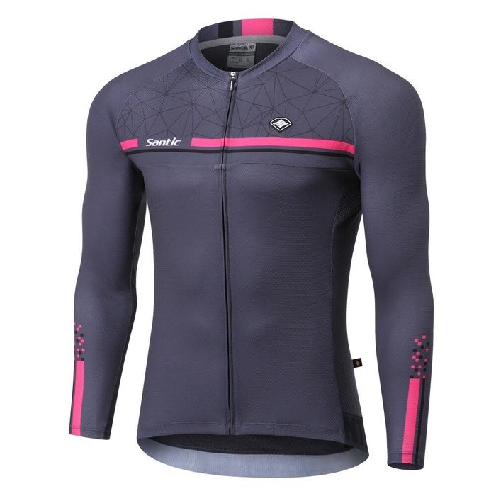 Gambar SANTIC Jersey Sepeda Pria Lengan Panjang WM0C0111 - Long Sleeve Jersey - Grey, S dari Maxxiebike undefined Tokopedia