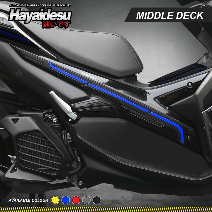 Gambar Hayaidesu AEROX Connected 2021 Body Protector Middle Deck Cover - Biru dari Hayaidesu Indonesia undefined Tokopedia