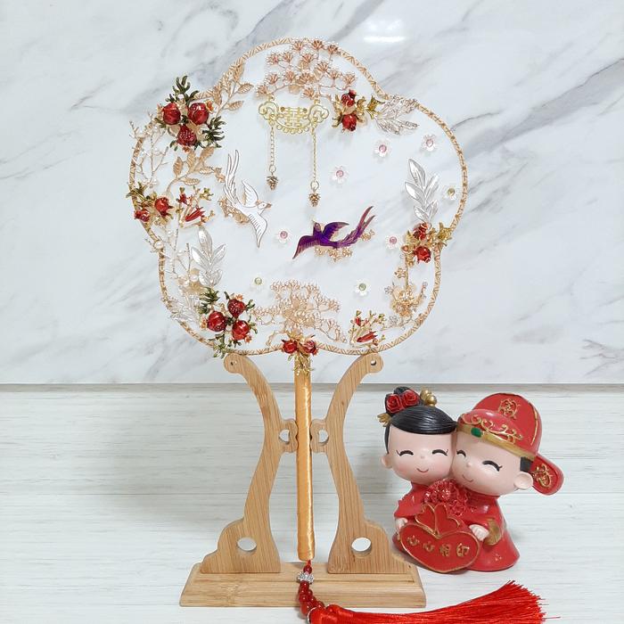 Gambar Kipas wedding/ kipas sangjit - V8 dari XIXIHAHASTORE undefined Tokopedia