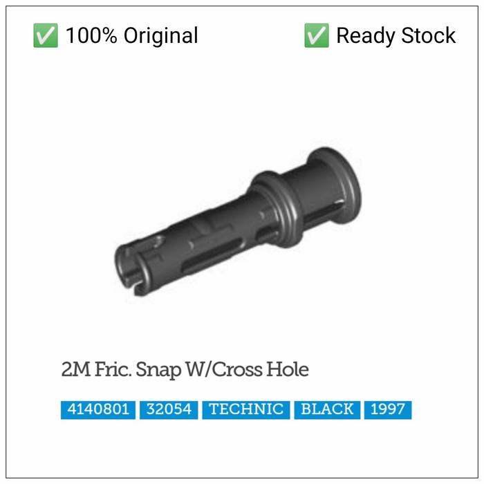 Gambar Lego Part 32054 Technic, Pin 3L with Friction Ridges and Stop Bush - Hitam dari Lil-McBrick undefined Tokopedia