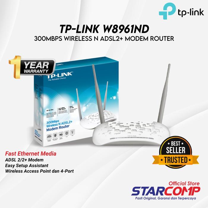Gambar TP-LINK 300Mbps ADSL2+ Modem Router W8961ND TPLINK 8961 dari Starcomp Origin undefined Tokopedia