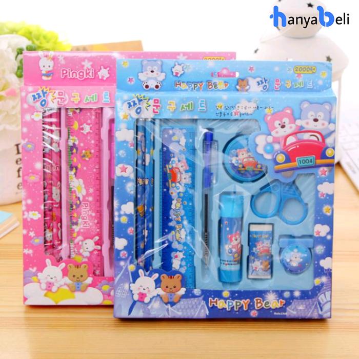 Gambar Alat Tulis Kartun Set Lucu Paket Alat Tulis Anak Sekolah - Merah Muda dari HanyaBeli undefined Tokopedia