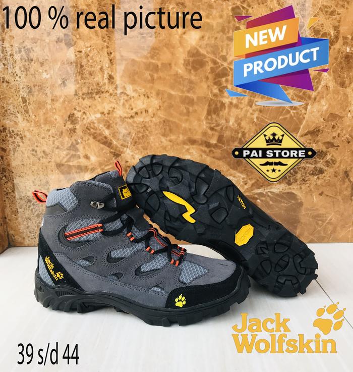 Gambar Sepatu Hiking Gunung Pria Terbaru Sepatu Gunung Pria Jack Wolfskin New - abu gelap, 42 dari PaiStore Id undefined Tokopedia