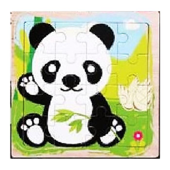 Gambar Puzzle Kayu 16 keping/Wooden Puzzle 16 pcs/Jigsaw/Mainan Edukasi - 14 Panda dari Bocah Pinter undefined Tokopedia