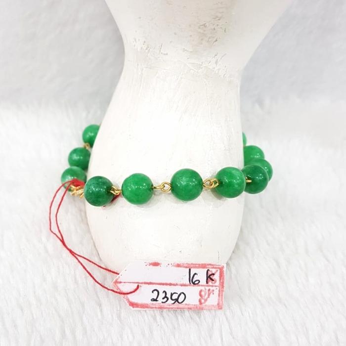Gambar GL1183H293H gelang mata batu giok hijau sembur emas kuning asli jade dari Paris Gold Jewelry undefined Tokopedia