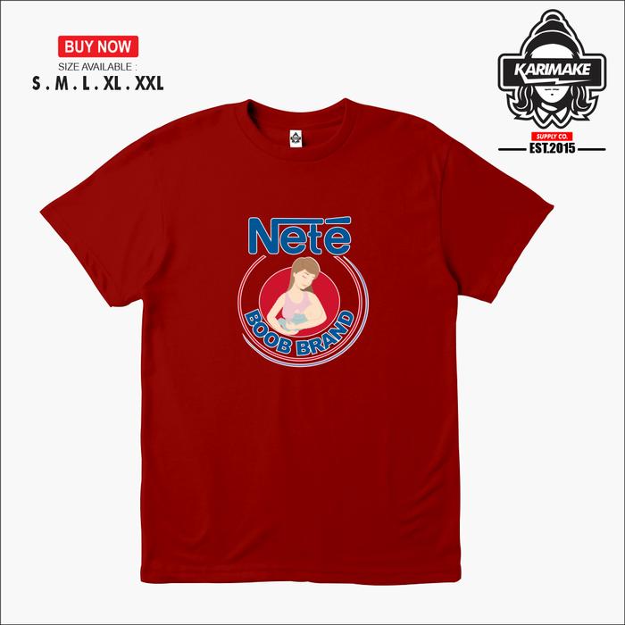 Gambar Kaos Baju Kata Unik NETE BOOB BRAND NESTLE BEAR BRAND Logo - Karimake - Marun, S dari KRMK Karimake undefined Tokopedia