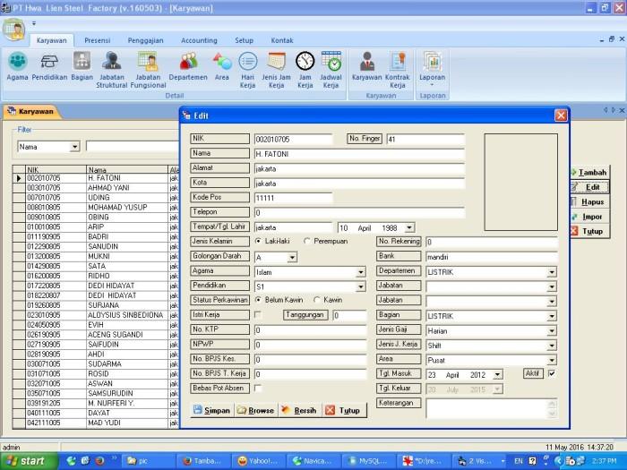 Gambar Aplikasi / Software Payroll Karyawan Harian Shift v2.0 Bisa Dimodif dari softwareksp undefined Tokopedia