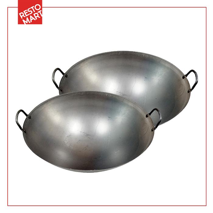 Gambar Wajan Baja Pre Seasoned / Kuali / Wajan Black Steel / Double Ear Wok 50 cm (2291084) (F12) - 2 pcs dari Restomart Kitchen Solution undefined Tokopedia