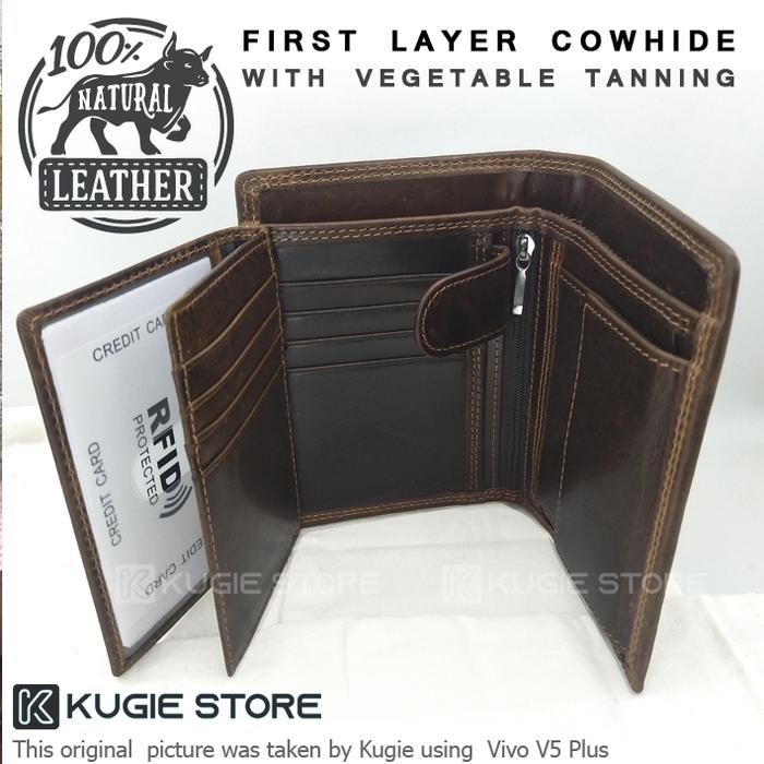 Gambar Dompet Pria Dompet Kulit Asli First Layer Cowhide Leather DK02 - Tanpa Box dari Kugie Store undefined Tokopedia