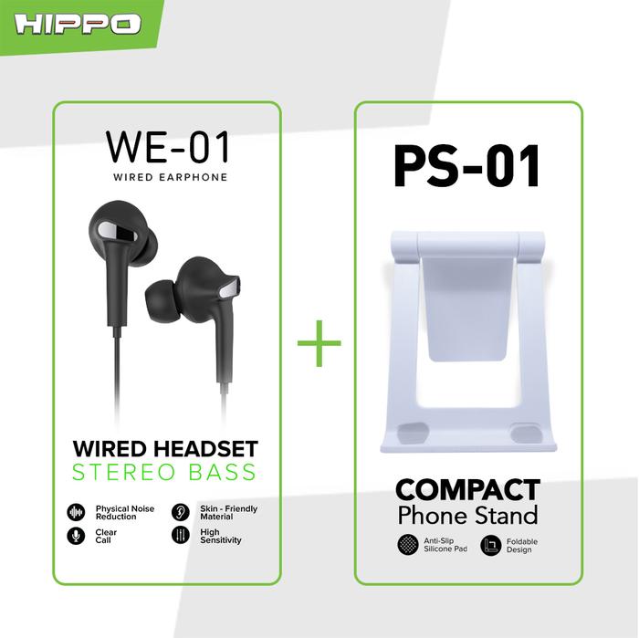 Gambar Hippo WE-01 Handsfree Earphone With Physical Noise Reduction - Putih, Unit Only dari Hippo Official Store undefined Tokopedia