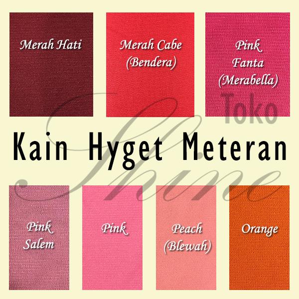 Puring Hyget Jual Kain Hyget/ Higet/ Puring Furing kaos varian Merah Krem Pink per 1 ...