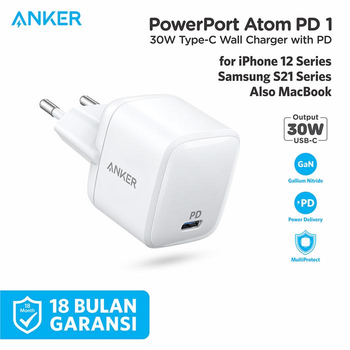Gambar Anker PowerPort Atom PD Charger Iphone Android 30W USB Type C - A2017 - A2017L21 dari ZTH Official undefined Tokopedia