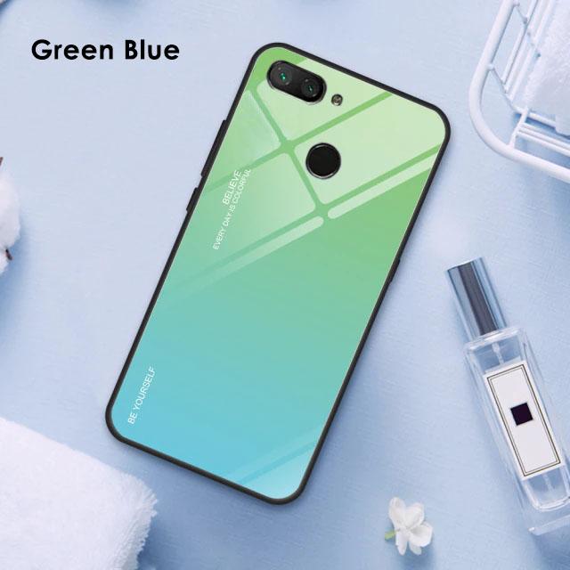 Gambar MOCOLO Xiaomi Mi 8 Lite - Gradient Glass Luxury Slim Case - Green Blue dari PH-KINGDOM undefined Tokopedia