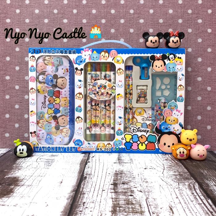 Gambar Stationary Set 8in1 Alat Tulis Anak Crayon Putar 6 Color TsumTsum Cars - Tsum Tsum dari Nyo Nyo Castle undefined Tokopedia