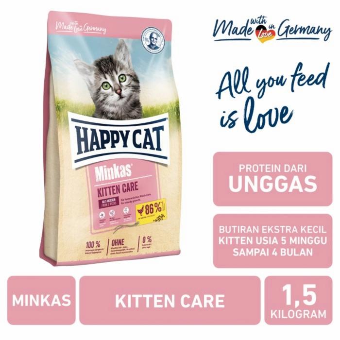 Happy Cat Minkas Kitten Care 1,5kg Freshpack Makanan Kucing Kitten di  My-pet Store Tokopedia