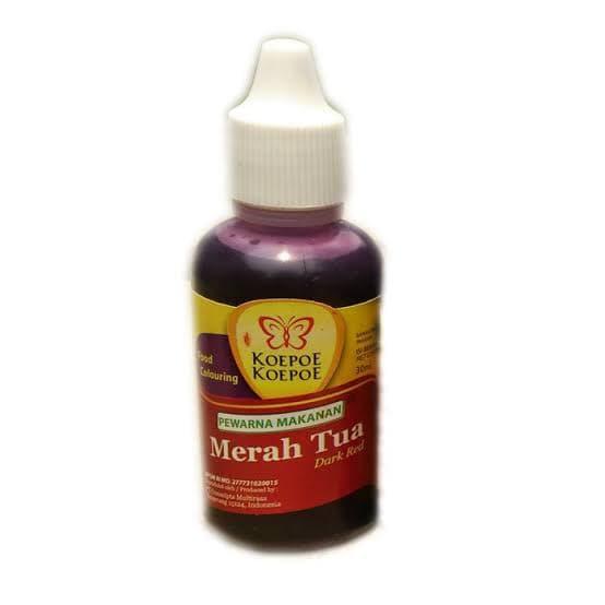 Gambar Pewarna Makanan Koepoe Koepoe LENGKAP 30ml - Merah Tua dari Indahnataliashop undefined Tokopedia
