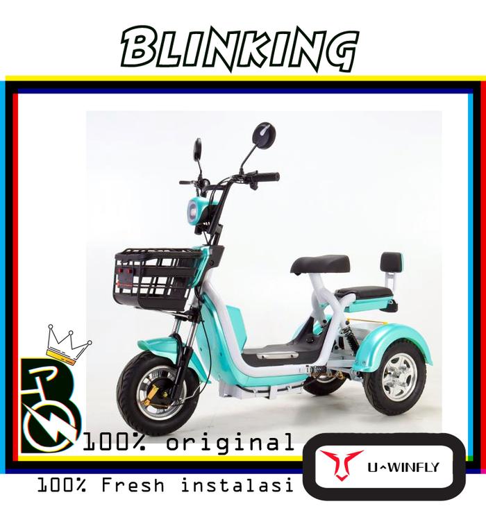 Gambar Sepeda Listrik Roda 3 Uwinfly Romeo 3 - Biru Muda dari Blinking EV undefined Tokopedia