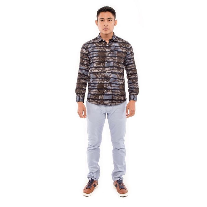 Gambar MOC Kemeja Pria Lengan Panjang Slim Fit Kozaburo-Grey - XL dari MOC Indonesia undefined Tokopedia