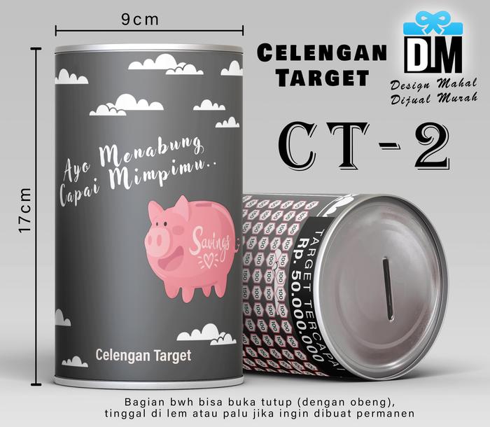 Gambar CELENGAN TARGET TABUNGAN VIRAL Model Buka Tutup Size M Desain1-3 - CT-2, 25jt dari Dm.Giftidea undefined Tokopedia